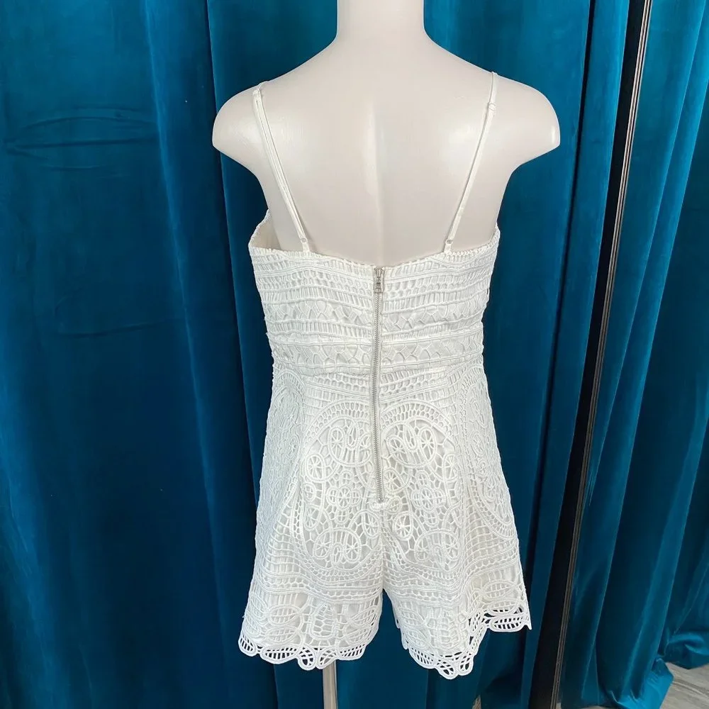 Bardot Versailles Eyelet Lace White Jumpsuit - Picture 7 of 9